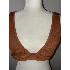 Tori Prayer swimsuit Bikini Top L Brown